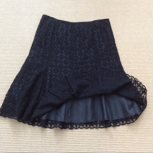 Talbots Black Floral Lace A-Line Skirt - Size 12 - Picture 5 of 9